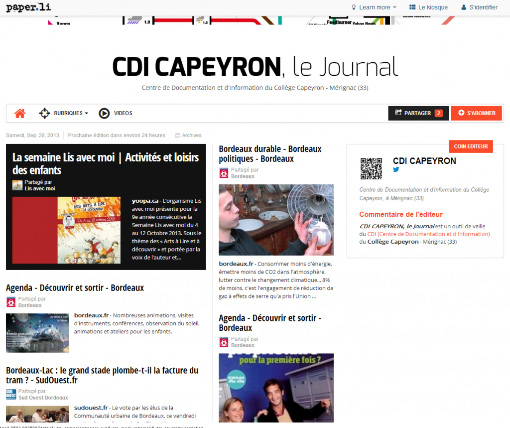 CDI CAPEYRON, le Journal