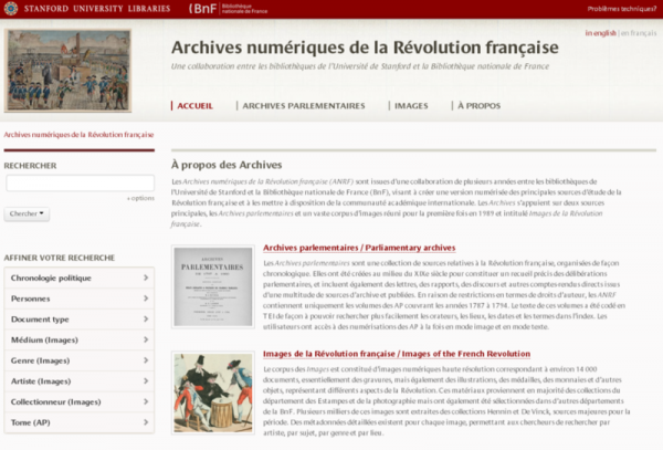 Les Archives numériques de la Révolution française (ANRF)
