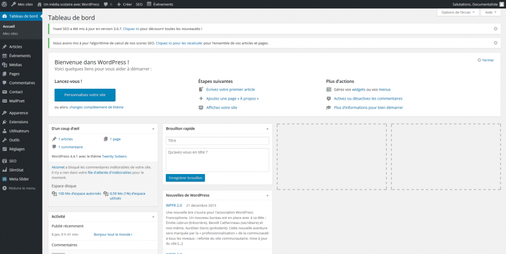 wordpress-tableau-de-bord