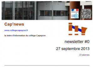 CAP'news - la lettre d'information du collège Capeyron.