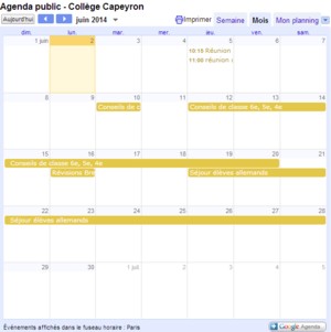 agenda public college capeyron