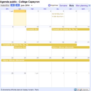 agenda public college capeyron