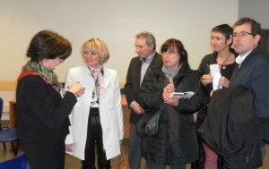 Forum des métiers 2014 : Madame Berjot, Principal du collège Capeyron, Madame Marie Récalde, députée et adjointe au Maire de Mérignac, les représentants des parents d'élèves.